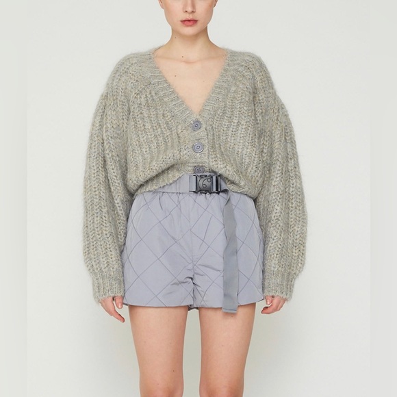 REMAIN BIRGER CHRISTENSEN Luna Cable-Knit Cardigan in Pearl Blue - Picture 2 of 14